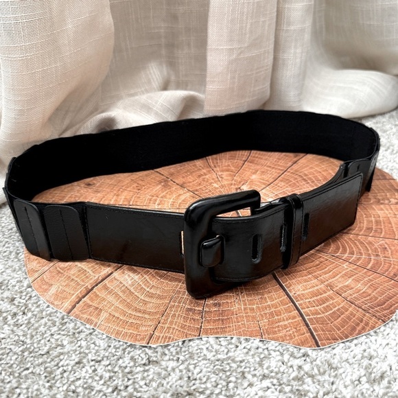 Chico’s Black Leather Belt Medium /Large - Picture 2 of 10